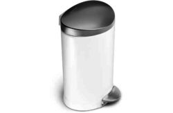 simplehuman 6L Semi Round Pedal Bin - White.